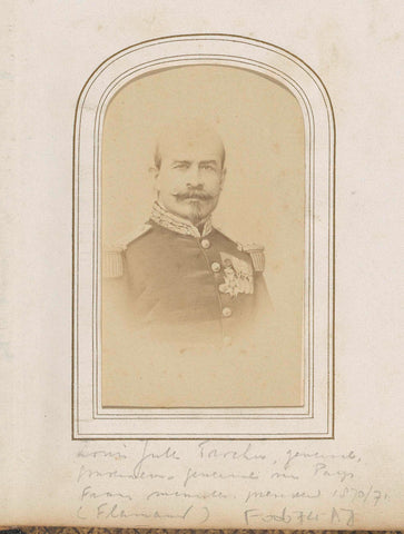 Portrait of Louis Jules Trochu, General, Governor-General of Paris and Prime Minister of France, E. Flamant, 1860 - 1880 Canvas Print