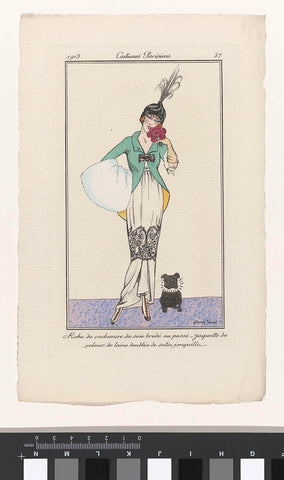 Journal des Dames et des Modes, Costumes Parisiens, 1913, No. 57 : Robe de cachemir (...), J. Renée Souef, 1913 Canvas Print