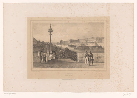 View of the Palais du Louvre from the Pont Neuf, Louis-Julien Jacottet, 1838 Canvas Print