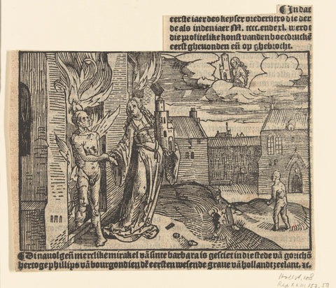 Got wonder from de saint Barbara to Gorinchem, Lucas van Leyden (attributed to), 1513 - 1517 Canvas Print