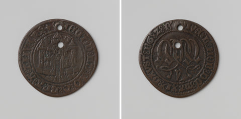 Maximilian, Archduke of Austria, and Mary, Duchess of Burgundy, calculation medal of the Duchy of Brabant, anonymous, 1478 Canvas Print