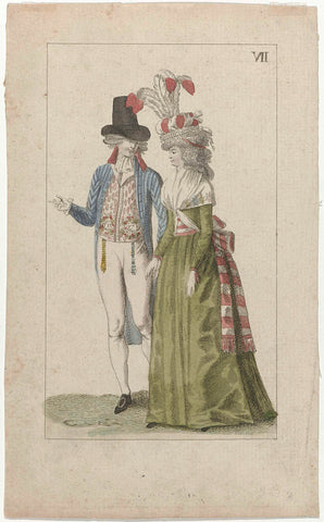 Cabinet of Fashion and Taste, ca. 1794, No. 7 (VII), anonymous, c. 1794 Canvas Print