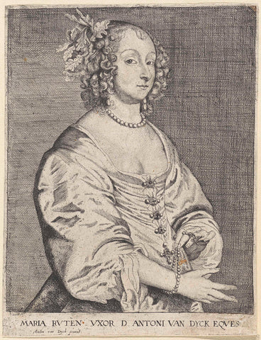 Portrait of Maria Ruthven, Joannes Meyssens, 1640 - 1670 Canvas Print