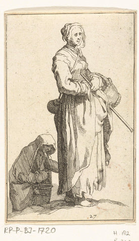 Two peasant women, Frederick Bloemaert, after 1635 - 1669 Canvas Print