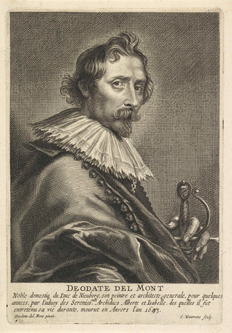 Portrait of the painter Deodat van der Mont, Coenraet Waumans, 1649 Canvas Print