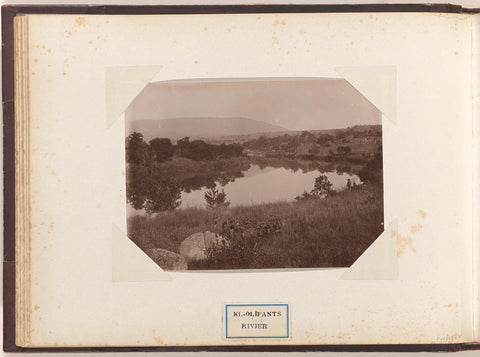 View of the Klein-Olifantsrivier with a fisherman on the shore, anonymous, c. 1885 - c. 1910 Canvas Print