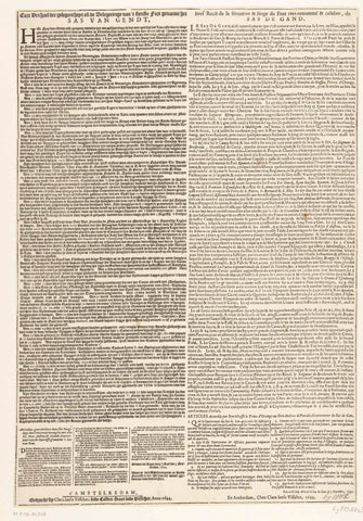 Text sheet accompanying a later edition of the map of the siege of Sas-van-Gent, 1644, Claes Jansz. Visscher (II), 1644 Canvas Print