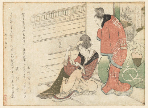 Two Women, Teisai Hokuba, 1803 Canvas Print