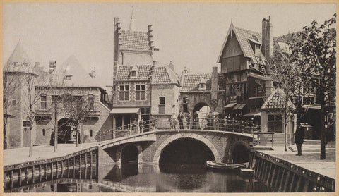 Canal with old Dutch facades during the World Exhibition for the Hotel and Travel Industry on the Museumplein in 1895, Guy de Coral &Co., 1895 Canvas Print