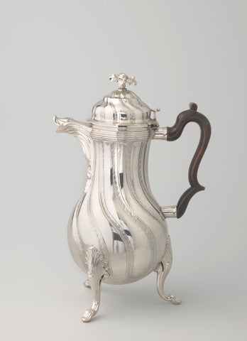 Coffee pot decorated with seed bead ribs, anonymous, 1787 Canvas Print