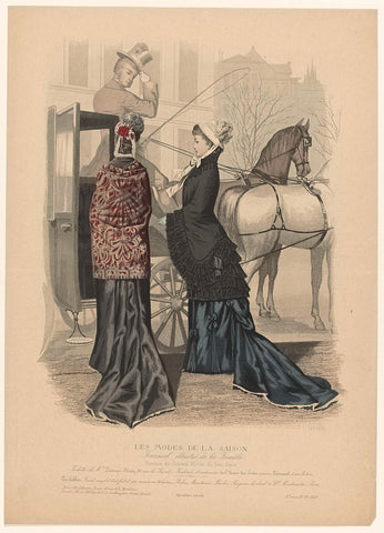 Les Modes de la Saison, Journal illustré de la Famille, 1880, 10e année, No. 18, No. 596: Toilettes de Mme Laurence Hardy (...), anonymous, 1880 Canvas Print