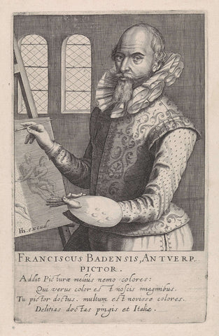 Portret van Frans Badens, Robert de Baudous, 1610 Canvas Print