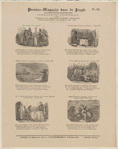 Tafereelen uit de vaderlandsche geschiedenis, during the stadholder's rule of William III 1672-1702, Jan Schuitemaker, 1844 Canvas Print