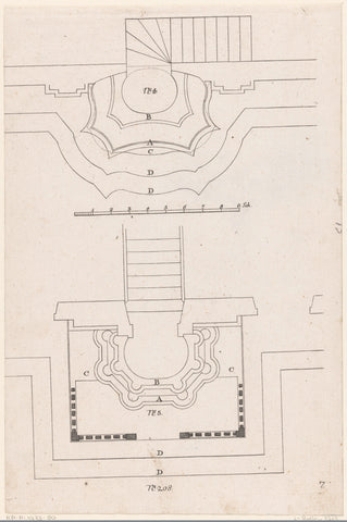 Maps of two cansel altars, anonymous, 1705 - 1775 Canvas Print