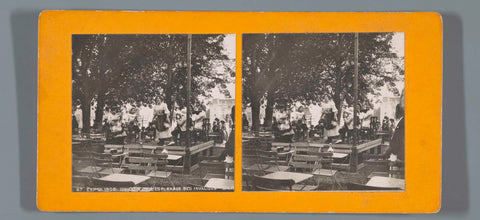 Musicians on a terrace at the Esplanade des Invalides, during the World's Fair of 1900, anonymous, 1900 Canvas Print