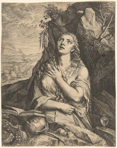 De boetvaardige Maria Magdalena, Cornelis Cort, 1566 Canvas Print