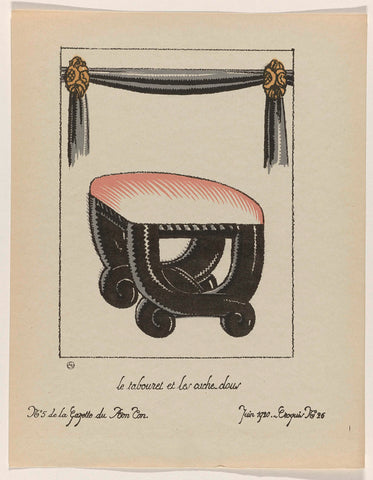 Gazette du Bon Ton, 1920 - No. 5: The stool and the nail covers, Süe and Mare, 1920 Canvas Print