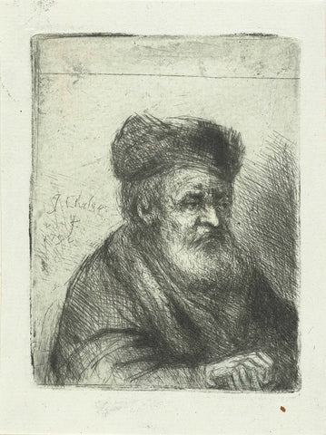 Old man, his hands folded, Jan Chalon, 1790 Canvas Print