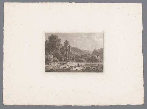 Landscape with sawmills and a shepherd, Philipp Veith, 1822 Canvas Print