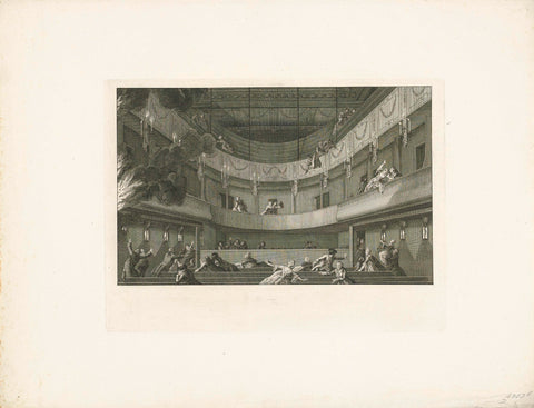 View in the hall at the beginning of the fire in the theatre, 1772, Cornelis Bogerts, 1772 Canvas Print