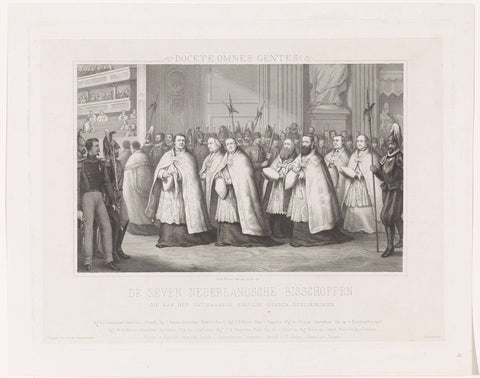 The seven Dutch Bishops who participated in the Vatican Koncilie, Edouard Taurel, 1870 Canvas Print