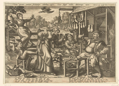 Het bedorven huishouden, Pieter van der Borcht (I), 1545 - 1608 Canvas Print