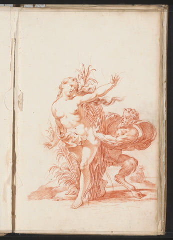 Syrinx en Pan, Jacob Toorenvliet, c. 1701 Canvas Print