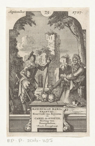 Conversation between Maximilian II Emanuel and Charles the Bold, anonymous, 1727 Canvas Print