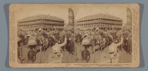 Frederick Roberts' troops cheer at the British capture of Pretoria on June 5, 1900, anonymous, 1901 Canvas Print