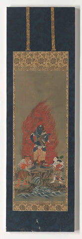 Japan, Fudomyo met acolyten, anonymous, 1700 - 1800 Canvas Print