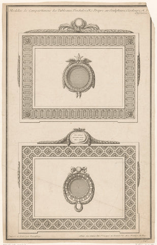 Rectangular frames, Jean François de Neufforge, 1763 Canvas Print