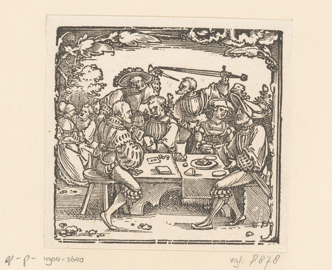 Card-playing and quarreling soldiers, anonymous, 1510 - 1526 Canvas Print