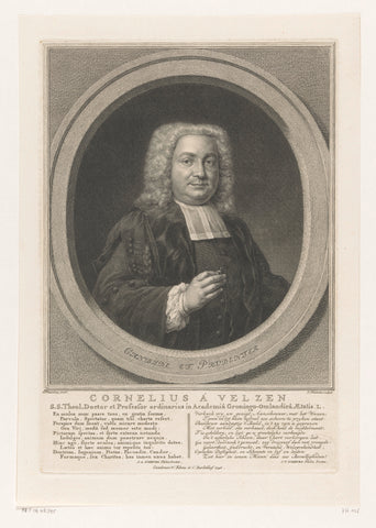 Portrait of Cornelius van Velzen, Jacob Houbraken, 1746 Canvas Print