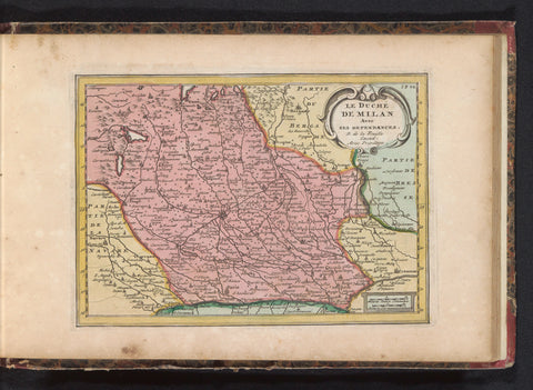 Map of Duchy of Milan, anonymous, 1735 Canvas Print