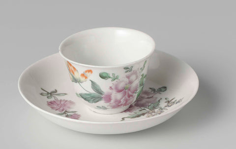 Cup and saucer, Weesper porseleinfabriek, c. 1759 - c. 1771 Canvas Print