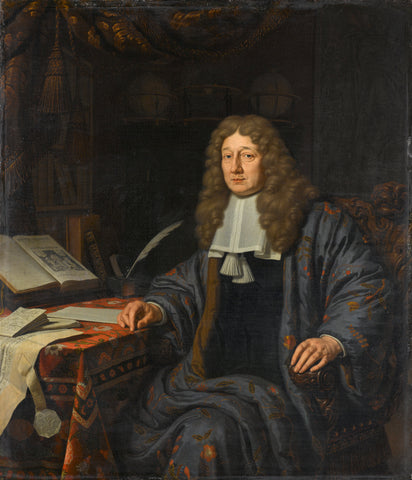 Portrait of Johannes Hudde (1628-1704), burgomaster of Amsterdam, Michiel van Musscher, 1686 Canvas Print