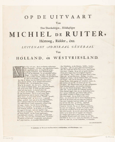 Vers op de uitvaart van Michiel de Ruyter, 1677, David Lingelbach, 1677 Canvas Print