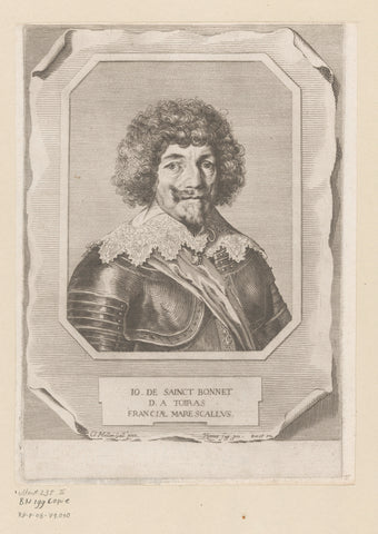 Portrait of Jean de Saint-Bonnet, Marquis of Toiras, Claude Mellan, Claude Mellan, in or after 1624 - 1678 Canvas Print