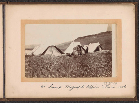 Tented camp of the first British telegraph station in Phari, D.T. Dalton, 1906 Canvas Print