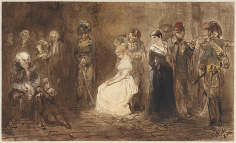 Princess Elisabeth of France in prison, 10 May 1794, Charles Rochussen, 1867 Canvas Print