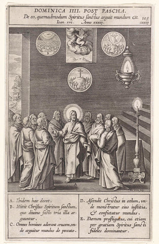 Christ predicts the coming of the Holy Spirit, Antonie Wierix (II), 1593 Canvas Print