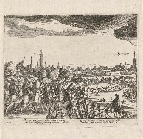 Battle of Rijmenam, 1578, Simon Frisius, 1613 - 1615 Canvas Print