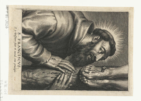 Saint Francis at foot of christ's cross, Schelte Adamsz. Bolswert, 1596 – 1659 Canvas Print