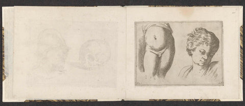 Naked lower body and head of a child, Giuseppe Maria Mitelli, c. 1663 - c. 1666 Canvas Print