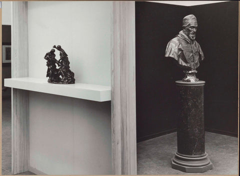 Room with a small statue on the left and a bust on the right, c. 1961 - c. 1962 Canvas Print