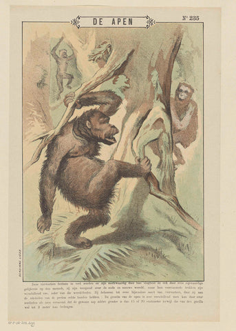 The monkeys, Gordinne, 1894 - 1959 Canvas Print