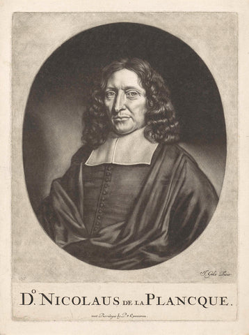 Portrait of Nicholas de la Planque, Jacob Gole, 1670 - 1724 Canvas Print