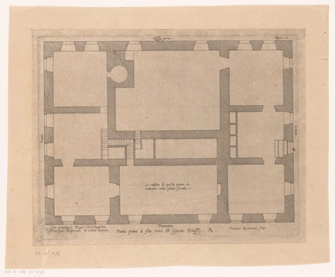 Floor plan of the basement of the Palazzo Carrega-Cataldi in Genoa, Nicolaes Ryckmans, 1622 Canvas Print