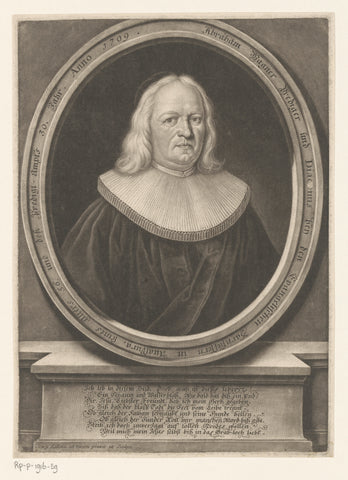 Portrait of Abraham Wagner at the age of 56, Georg Kilian, 1709 Canvas Print