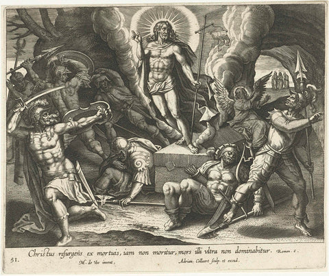 Resurrection of Christ, Adriaen Collaert, 1598 - 1618 Canvas Print